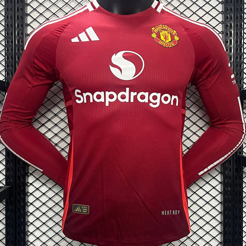 Jersey 2024/25 Manchester United Local Manga larga Versión Jugador