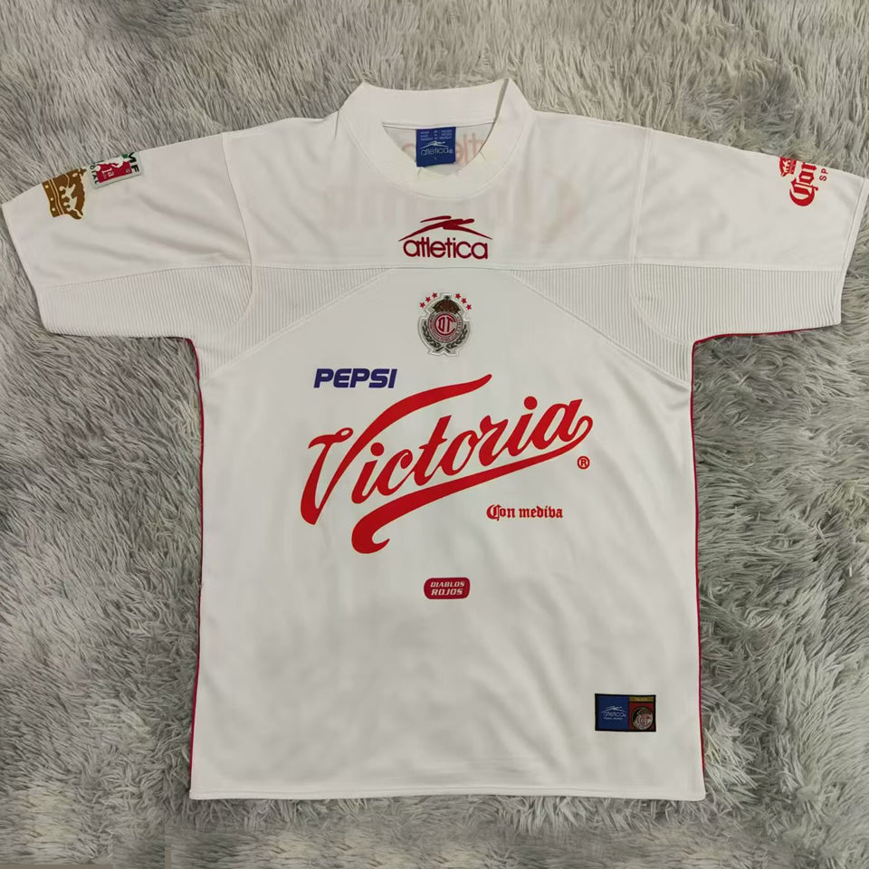 jersey 2000/01 deportivo toluca visitante manga corta versión fan retro