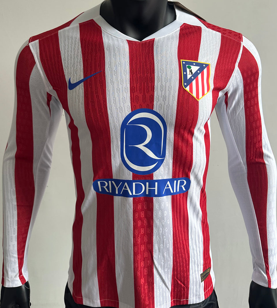 jersey 2025/26 atletico de madrid local manga larga versión jugador