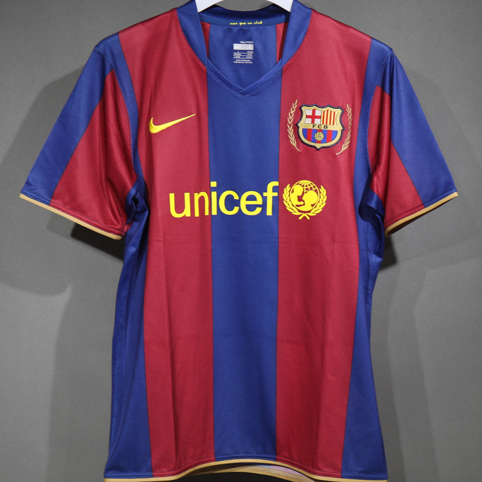 Jersey 2007/2008 Barcelona Local Manga corta Versión Jugador Retro
