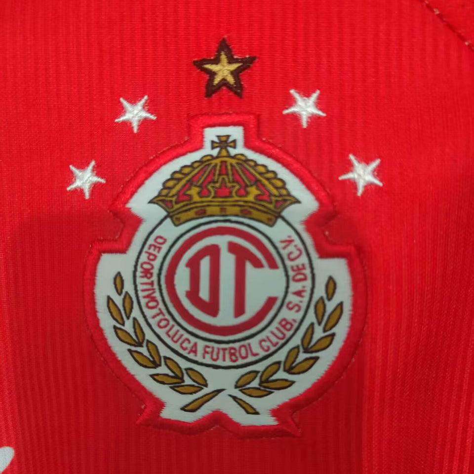 jersey 1999/2000 deportivo toluca local manga larga versión fan retro