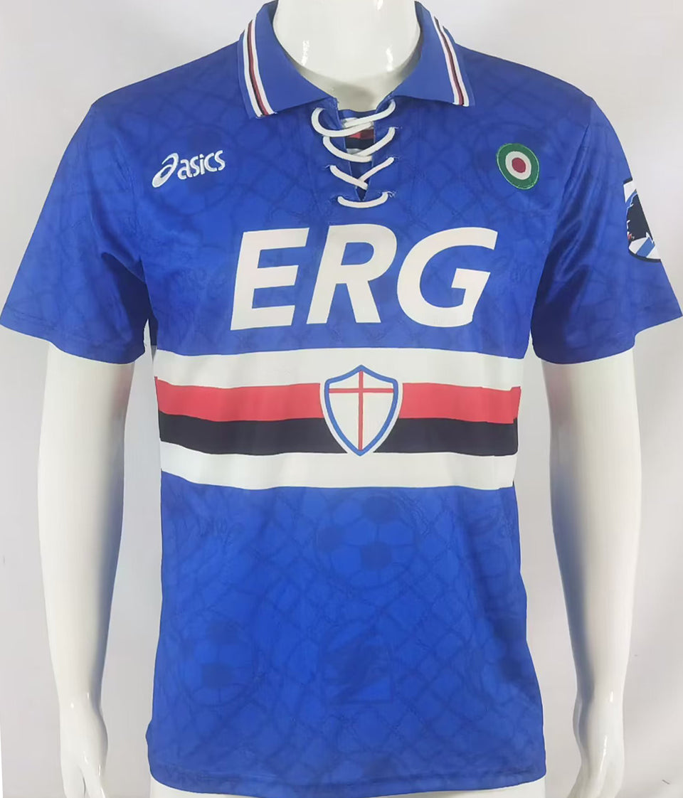 jersey 1994/1995 sampdoria local manga corta versión fan retro
