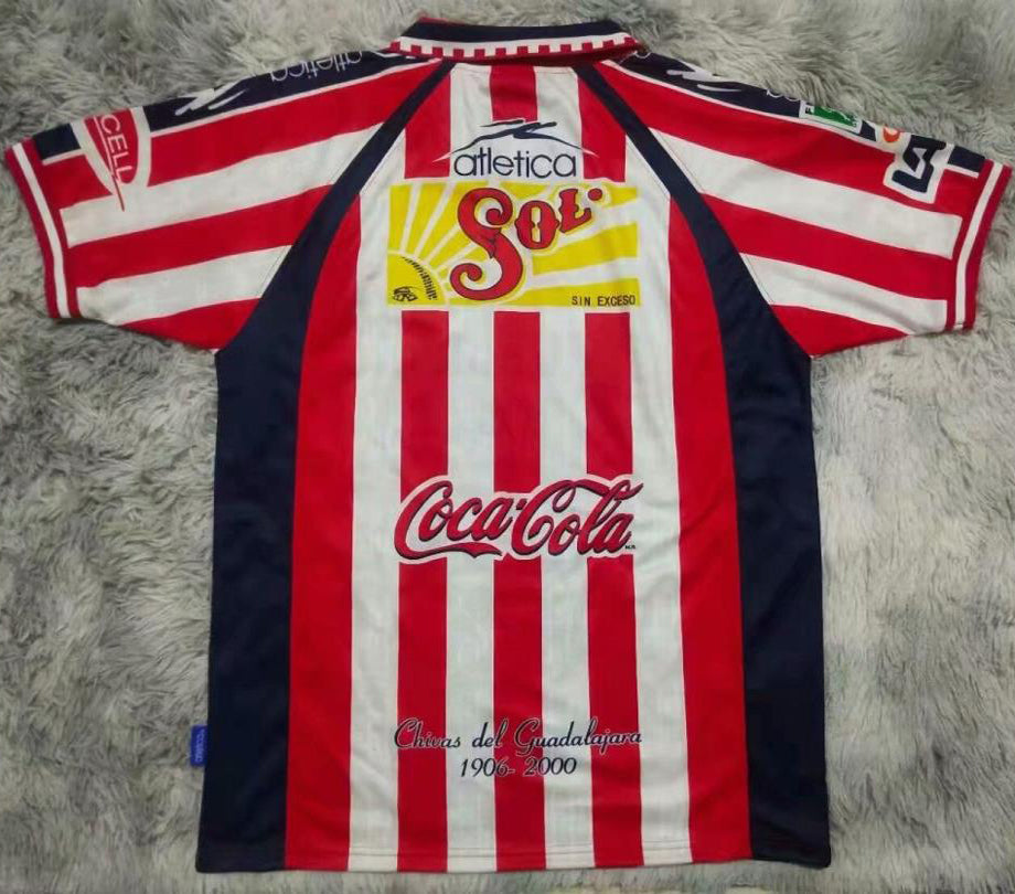 jersey 1999/2000 chivas local manga corta versión fan retro