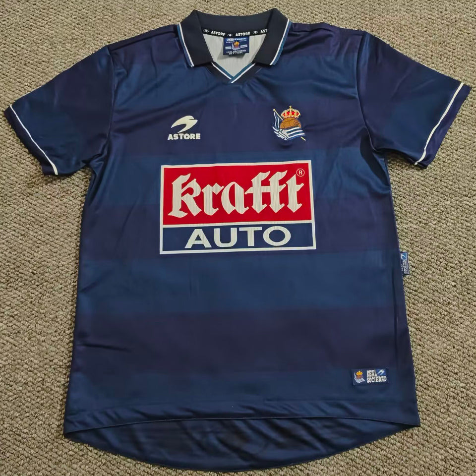 jersey 1999/2000 real sociedad visitante manga corta versión fan retro