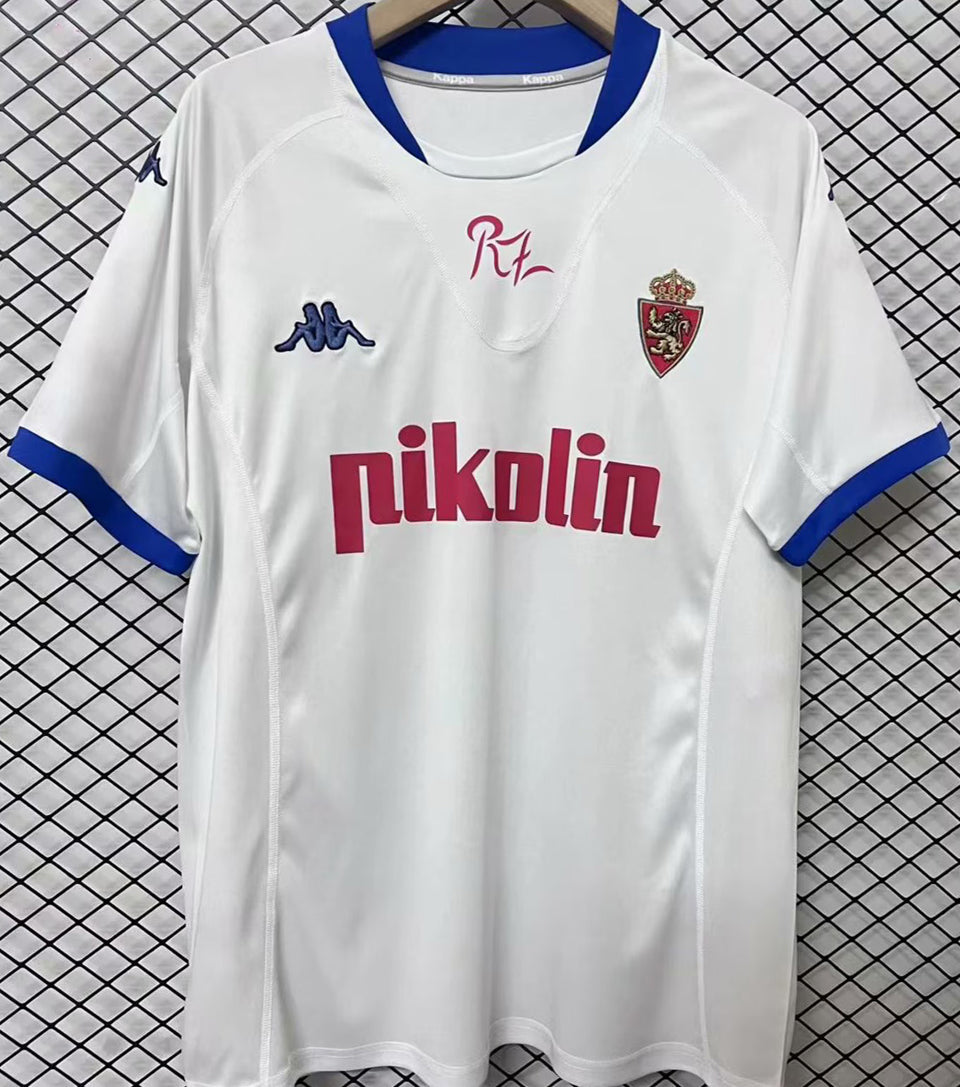 jersey 2001/02 zaragoza local manga corta versión fan retro