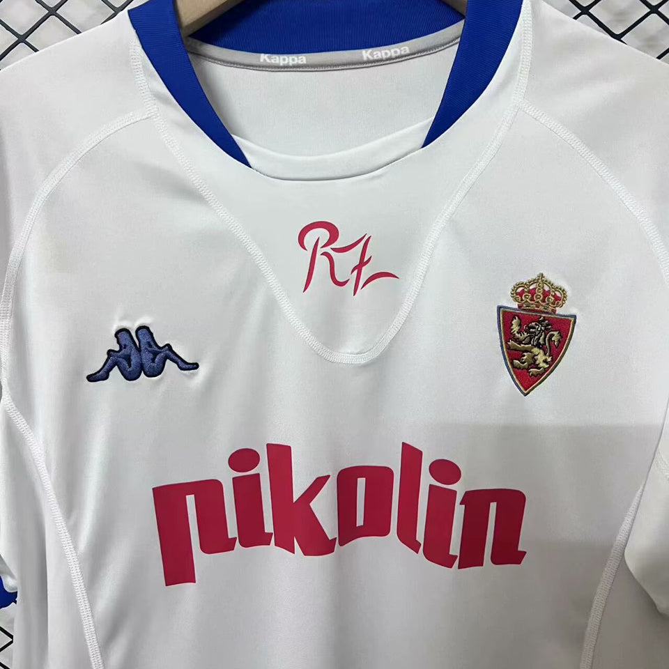 jersey 2001/02 zaragoza local manga corta versión fan retro