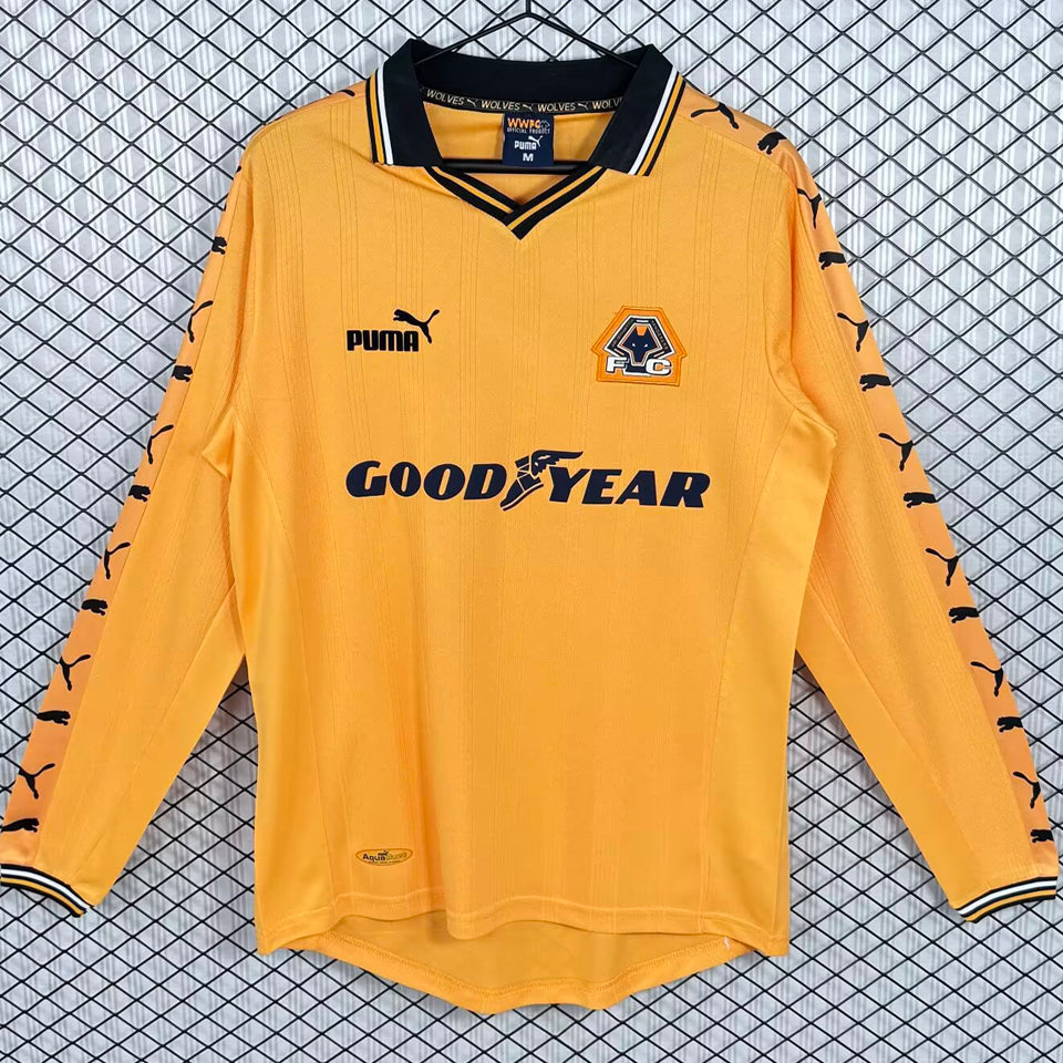 jersey 1998/1999 wolves local manga larga versión fan retro