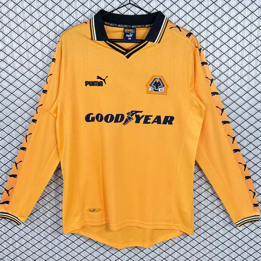 Jersey 1998/1999 Wolves Local Manga larga Versión Fan Retro