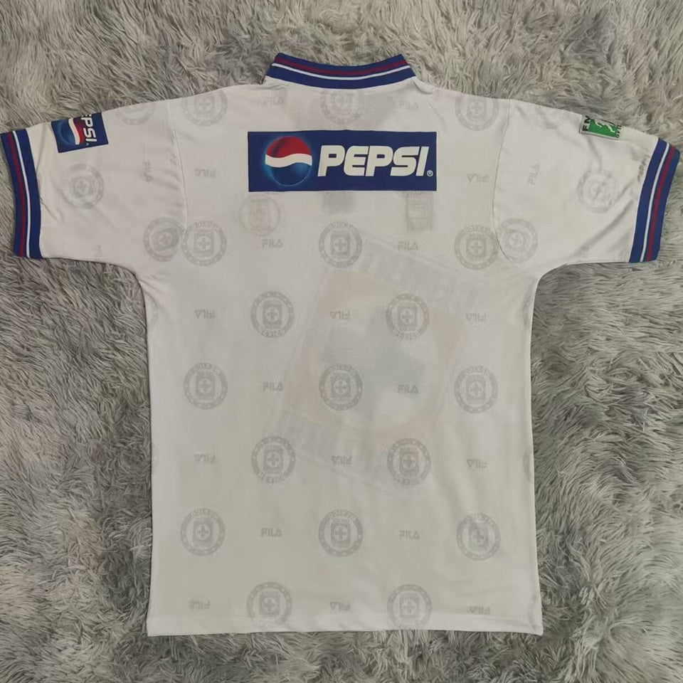 jersey 1997/98 cruz azul visitante manga corta versión fan retro