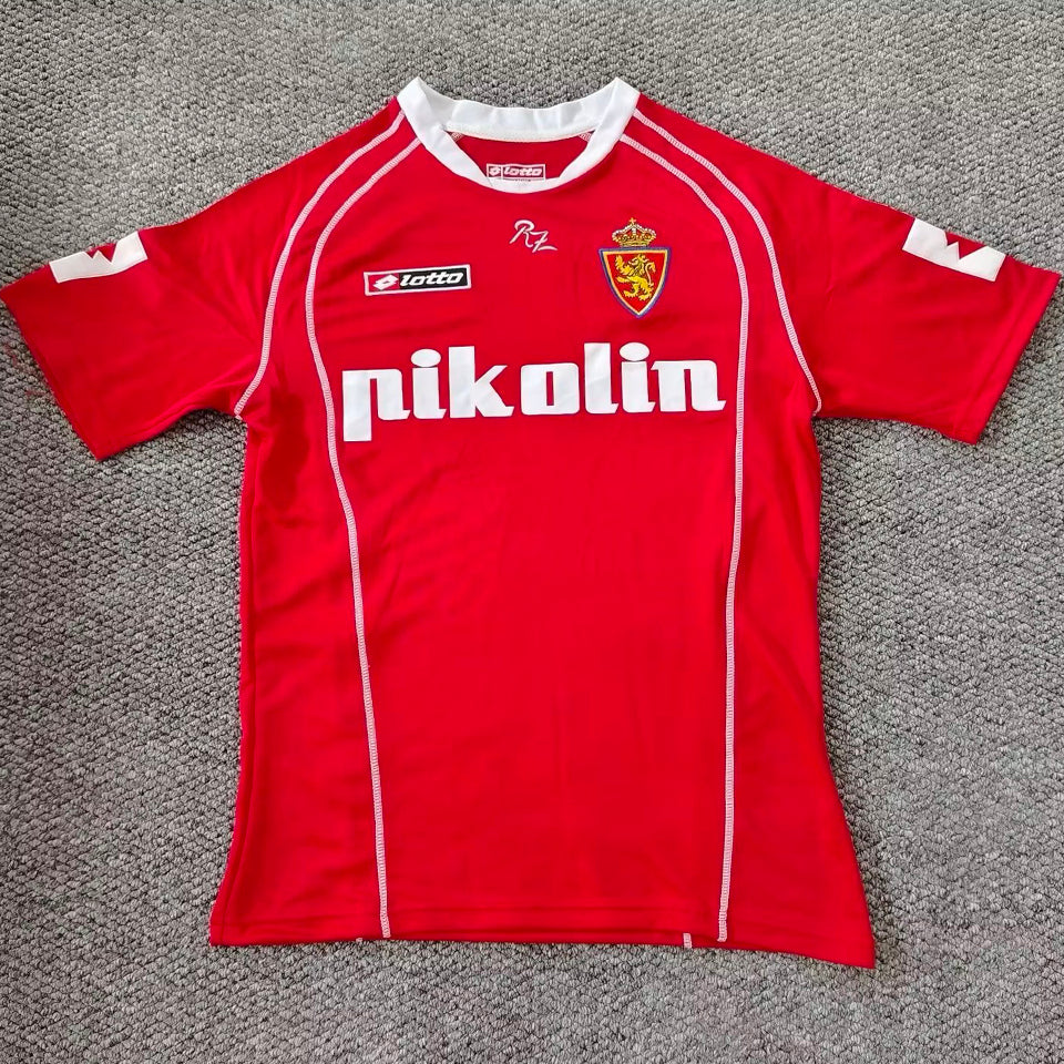 jersey 2004/2005 zaragoza visitante manga corta versión fan retro