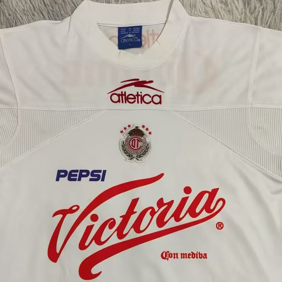 jersey 2000/01 deportivo toluca visitante manga corta versión fan retro
