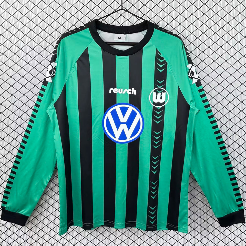jersey 1994/1995 wolfsburg visitante manga larga versión fan retro