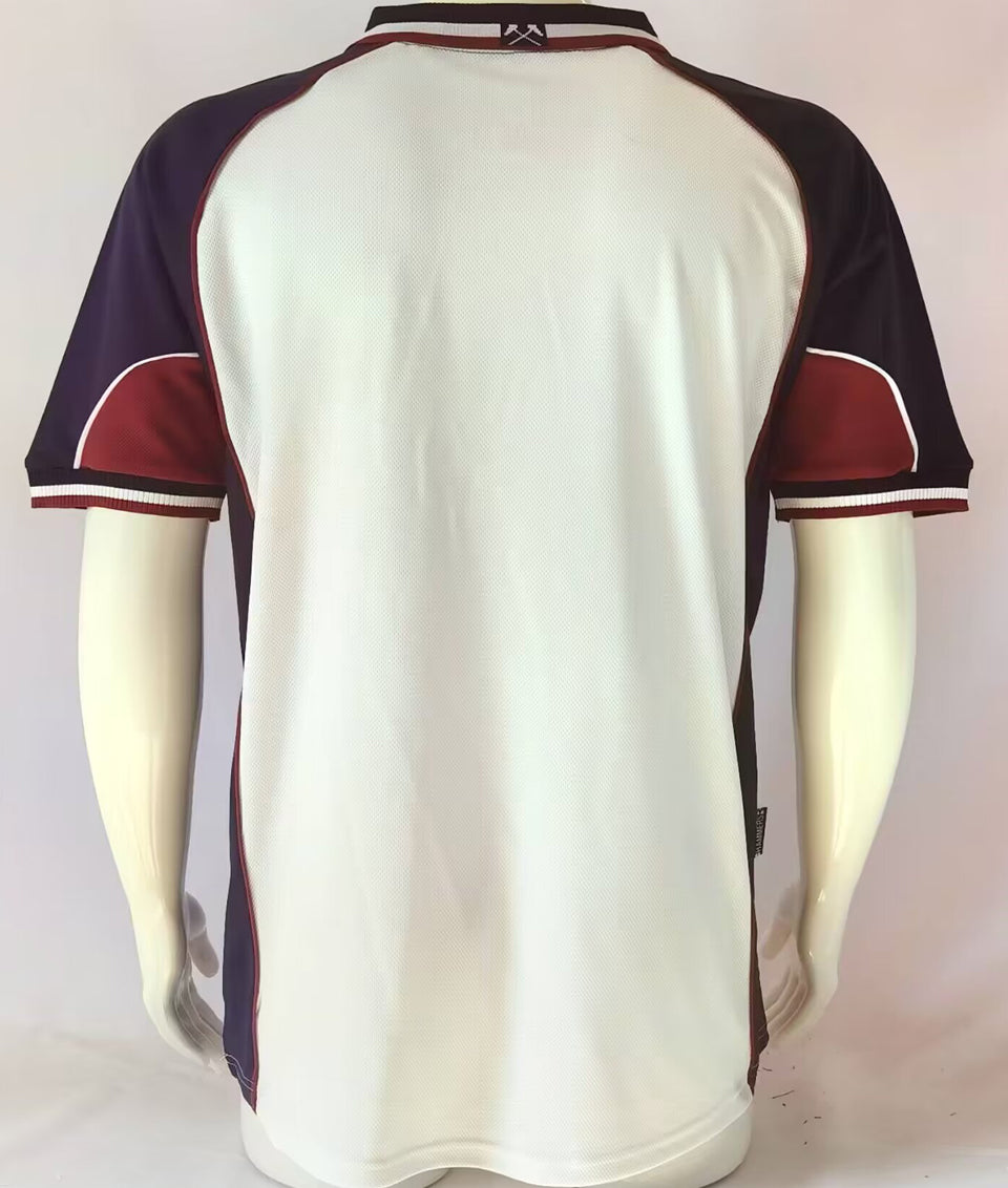 jersey 1999 west ham visitante manga corta versión fan retro