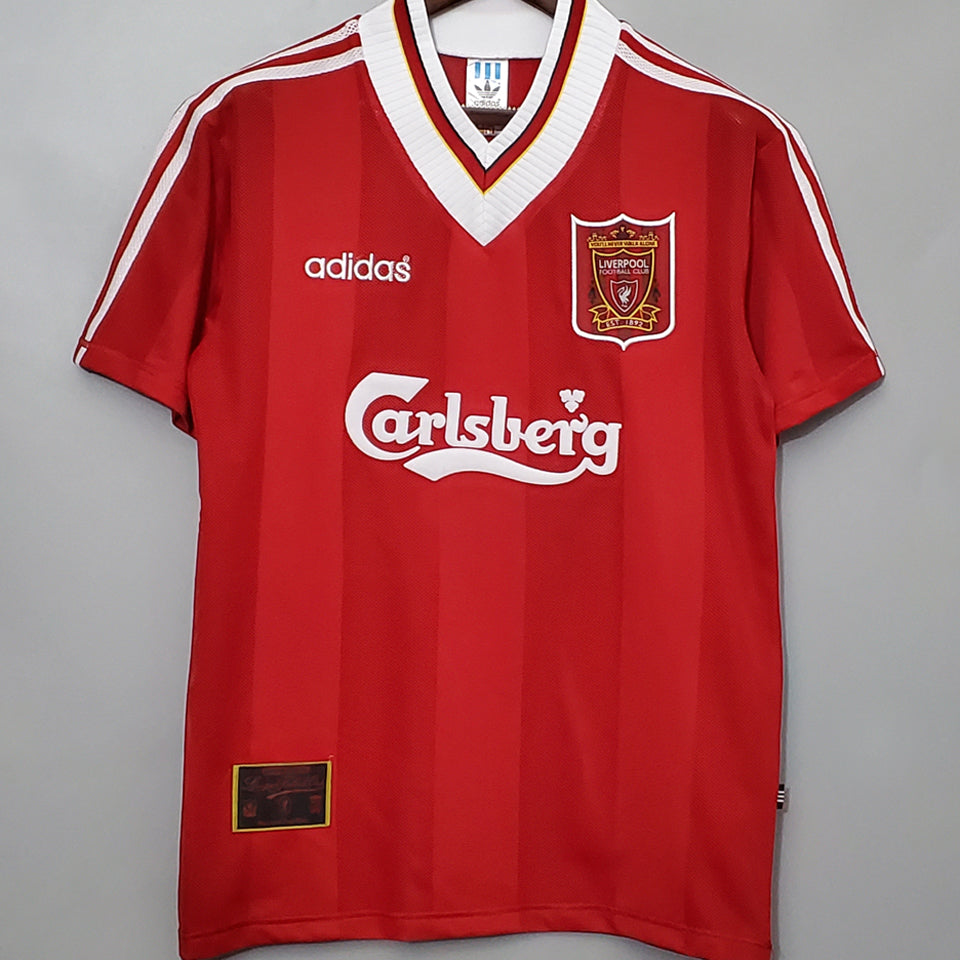 jersey 1995/96 liverpool local manga corta versión fan retro