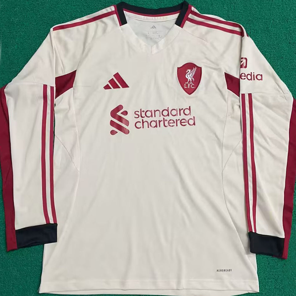 Jersey 2025/26 Liverpool Visitante Manga larga Versión Fan