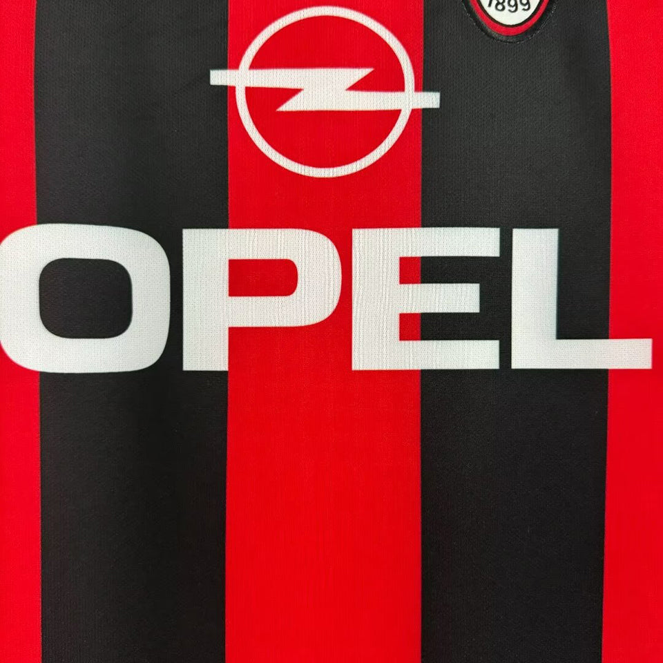 jersey 2000/02 ac milan local manga corta versión fan retro