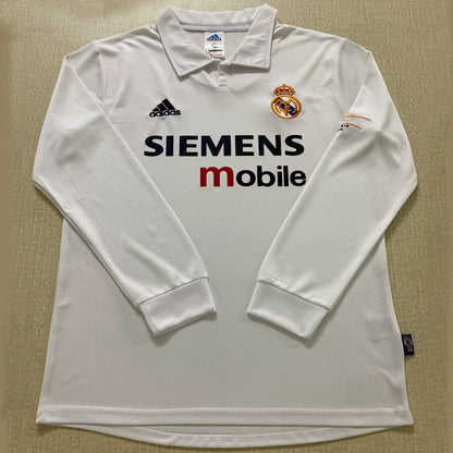 Jersey 2002/03 Real Madrid Local Manga larga Versión Fan Retro