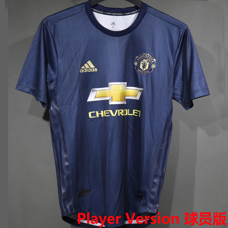 jersey 2018/2019 manchester united tercero manga corta versión jugador retro