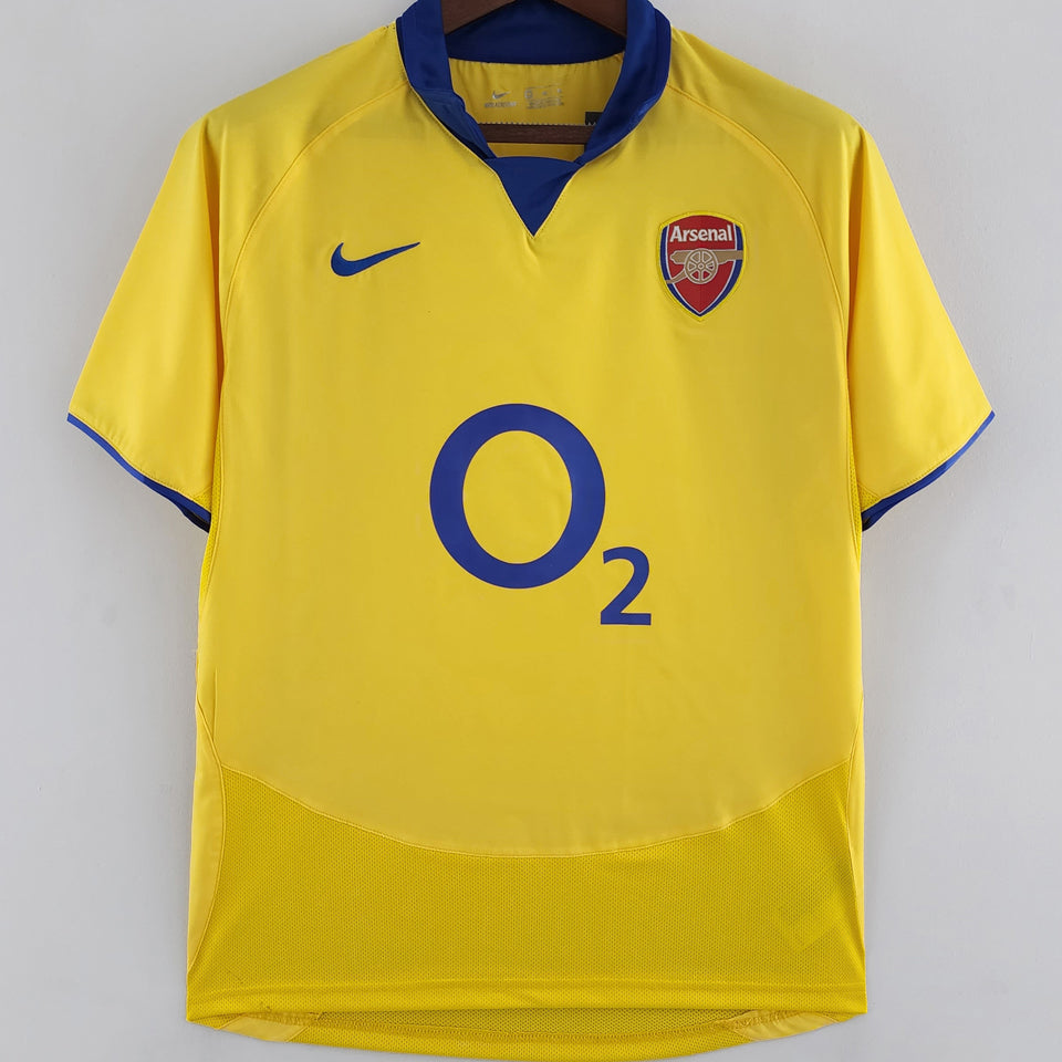 jersey 2003/05 arsenal visitante manga corta versión fan retro