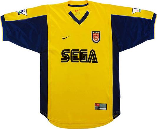 Jersey 2000/2001 Arsenal Visitante Manga corta Versión Fan Retro