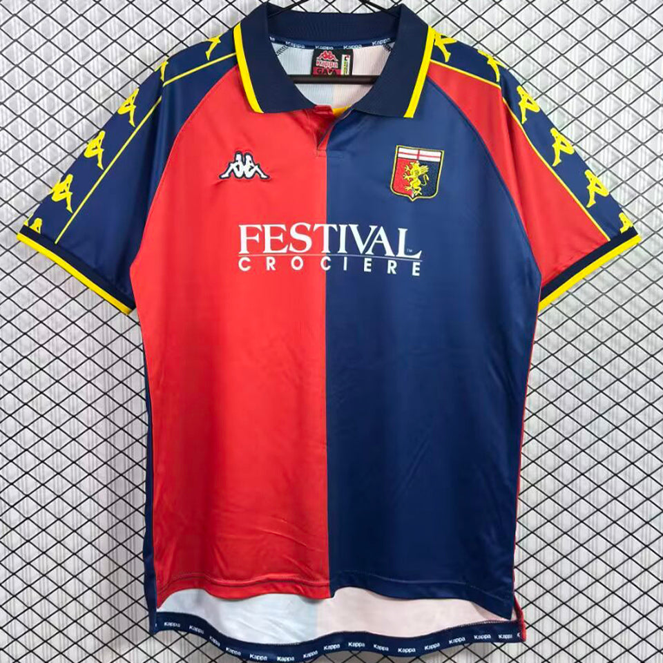 jersey 1999/2000 genoa local manga corta versión fan retro