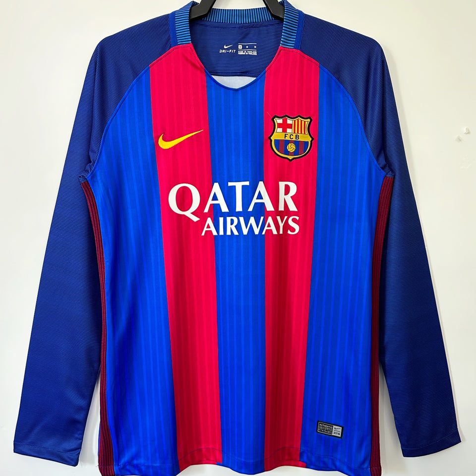 jersey 2016/17 barcelona local manga larga versión fan retro
