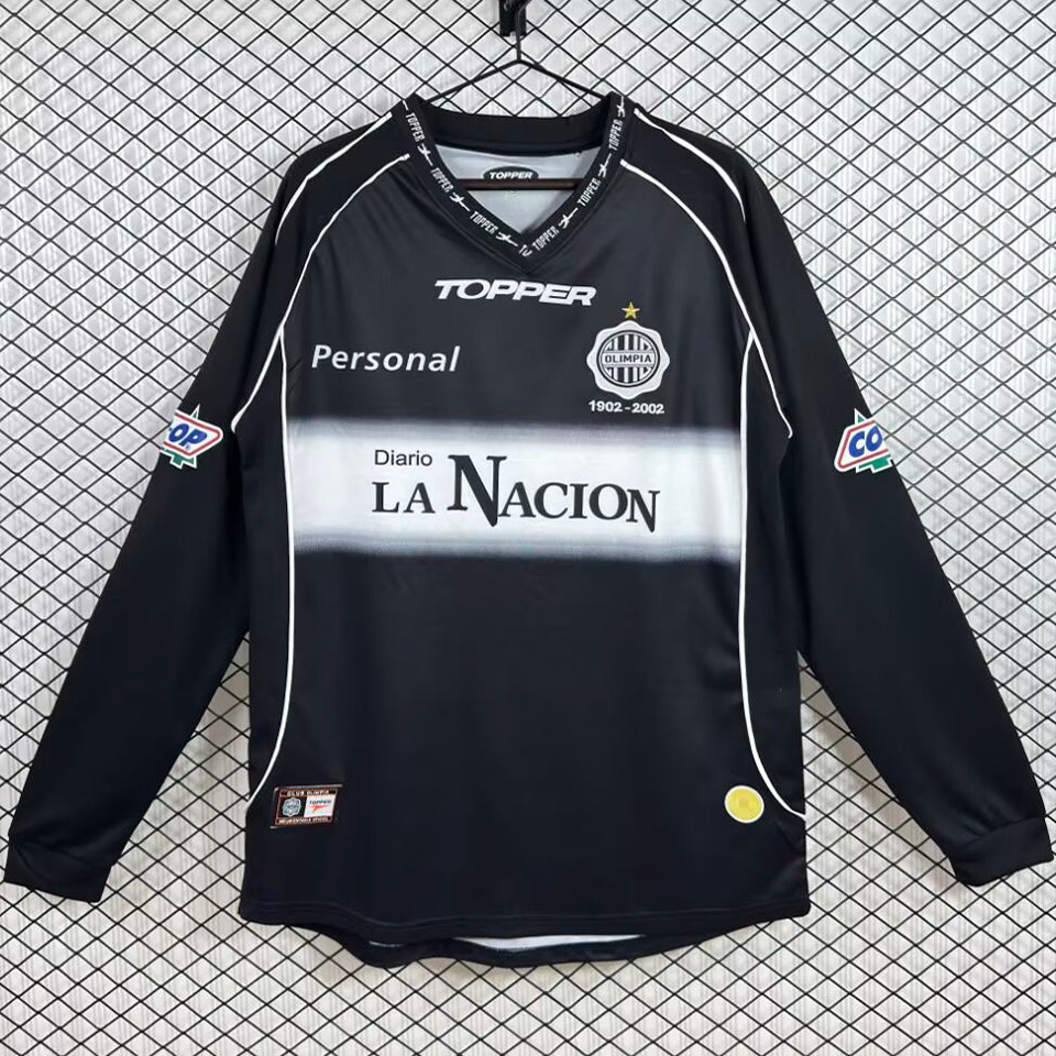 jersey 2002 club olimpia visitante manga larga versión fan retro