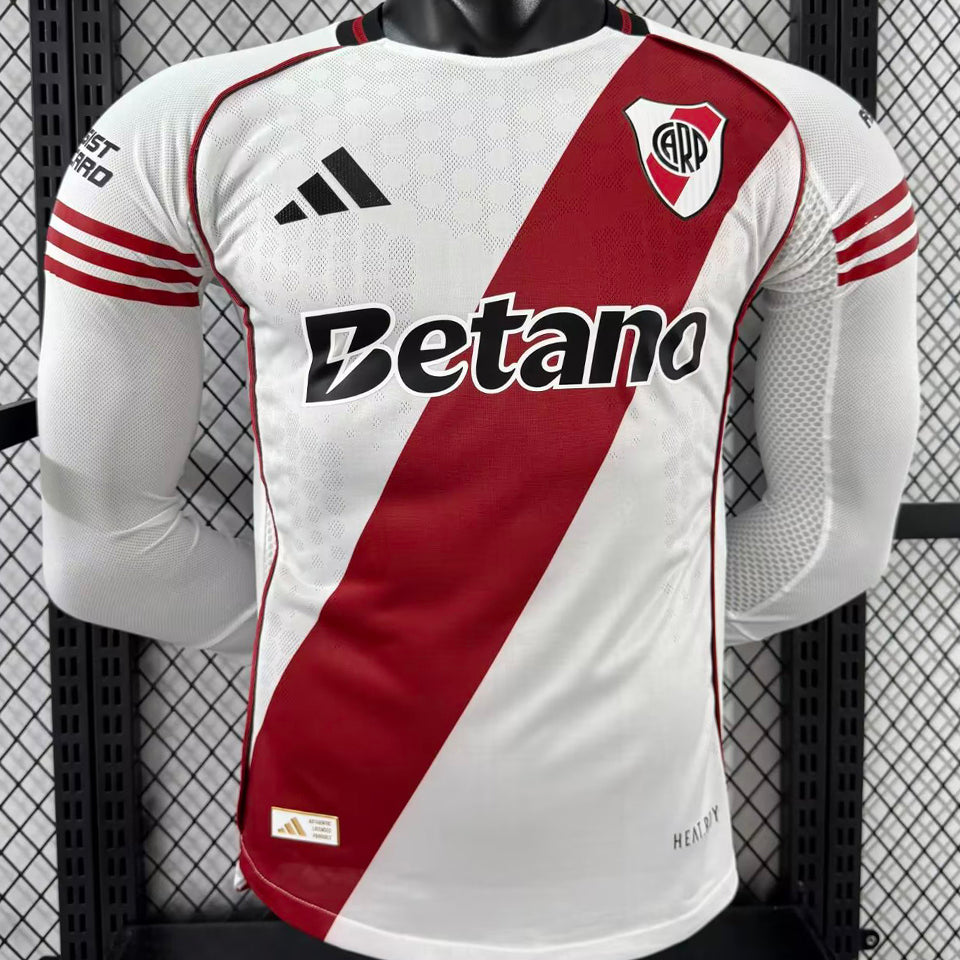 jersey 2025/26 river plate local manga larga versión jugador