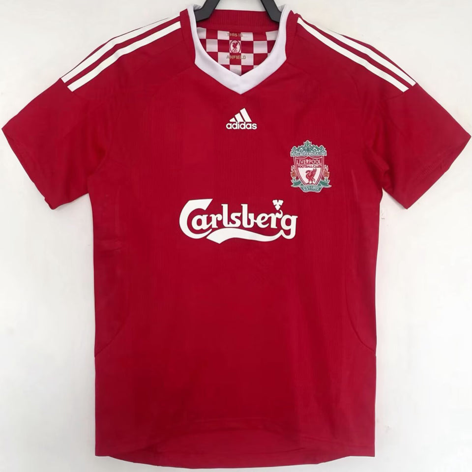 jersey 2008/2010 liverpool local manga corta versión fan retro