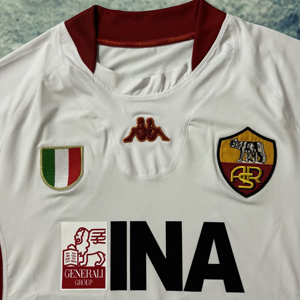Jersey 2001/02 Roma Visitante Manga larga Versión Fan Retro