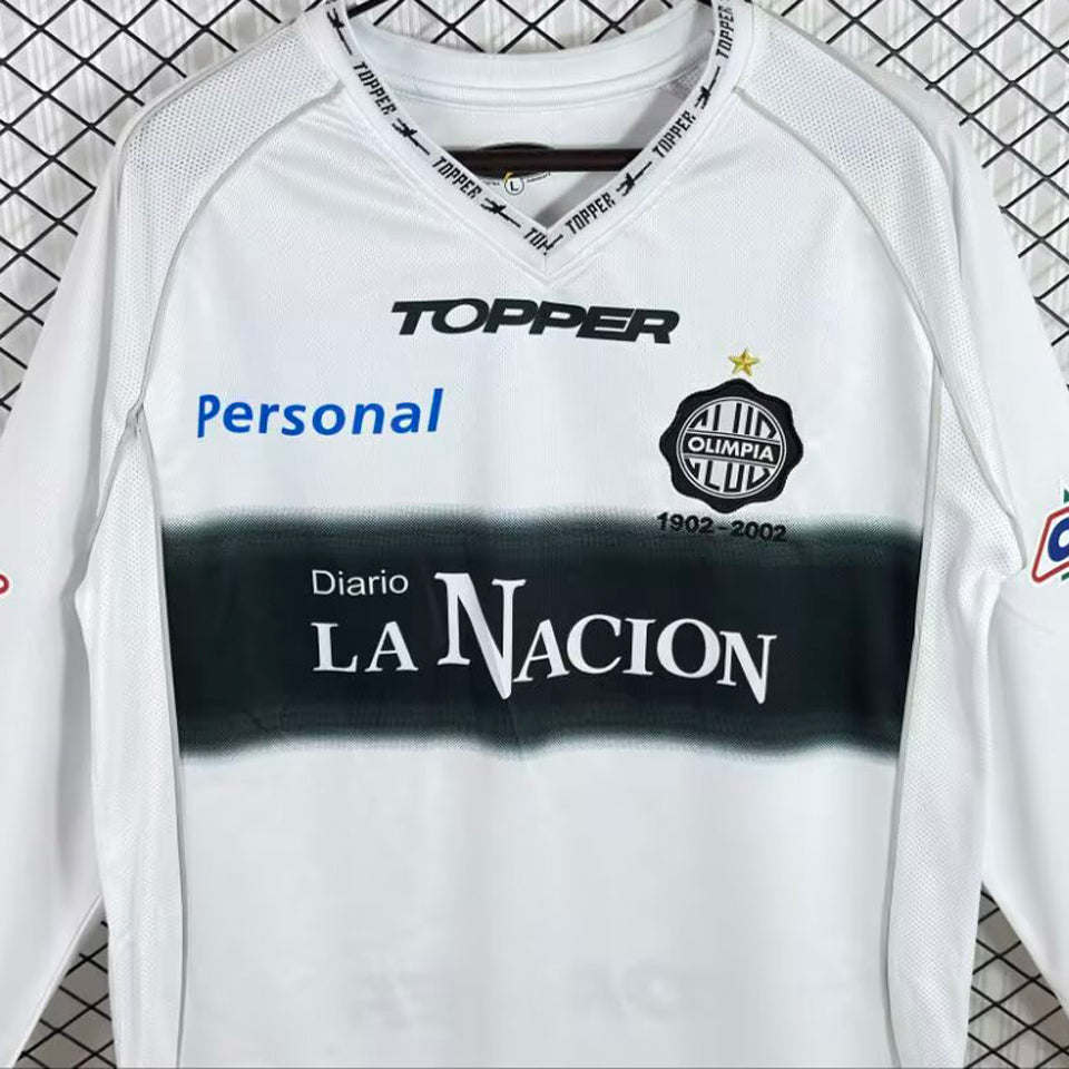 jersey 2002 club olimpia local manga larga versión fan retro
