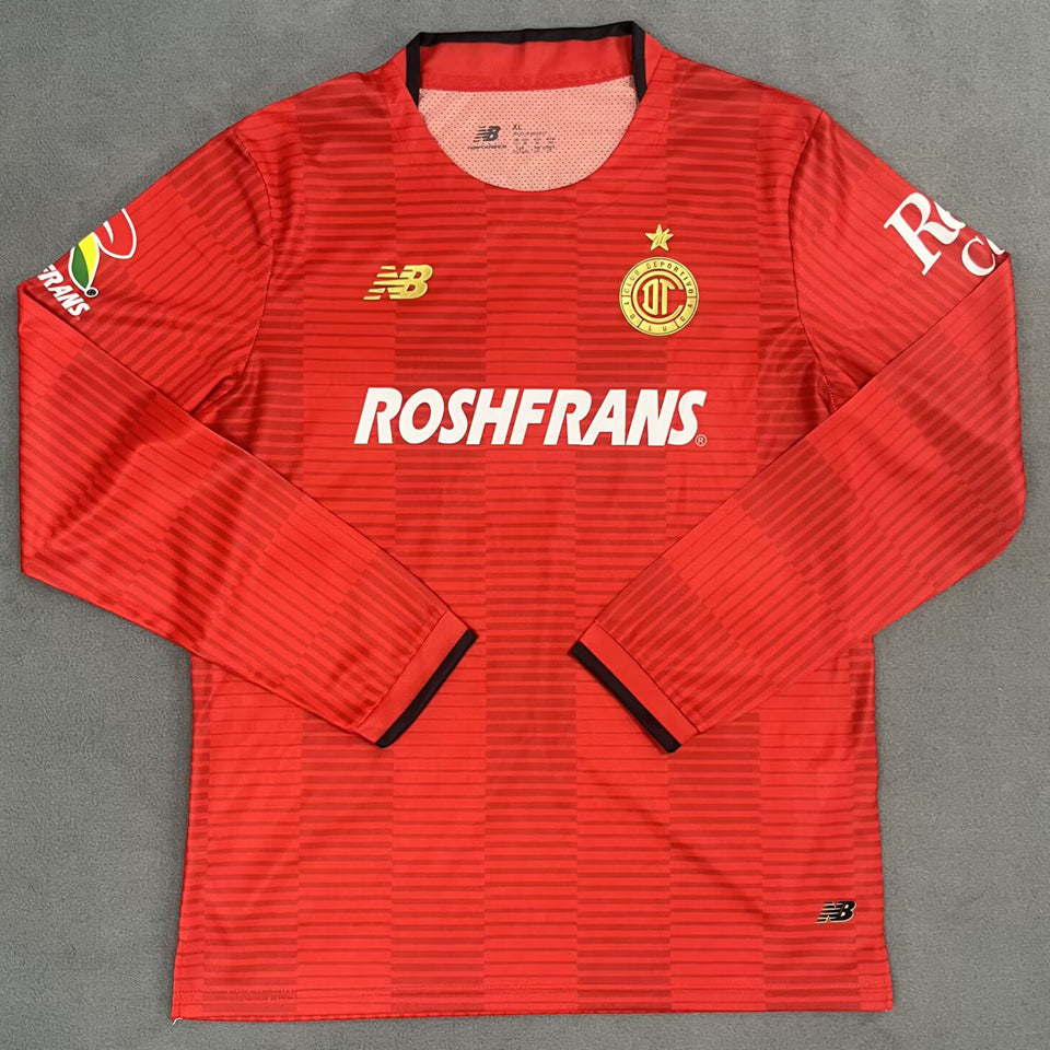 jersey 2025/26 deportivo toluca local manga larga versión fan