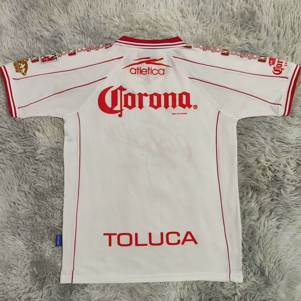 jersey 1999/2000 deportivo toluca visitante manga corta versión fan retro
