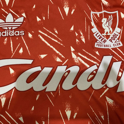 Jersey 1989/91 Liverpool Local Manga larga Versión Fan Retro