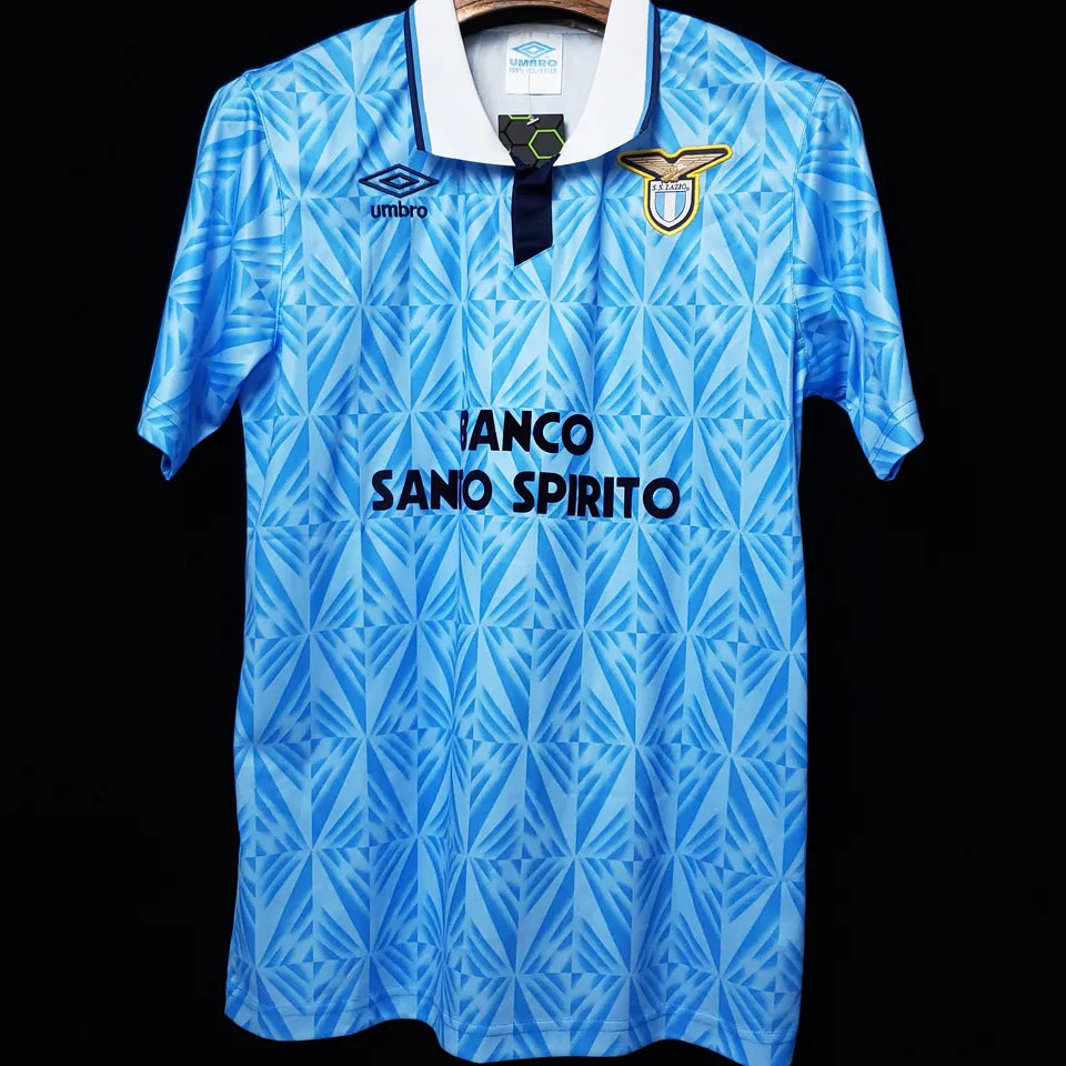 Jersey 1991 Lazio Local Manga corta Versión Fan Retro