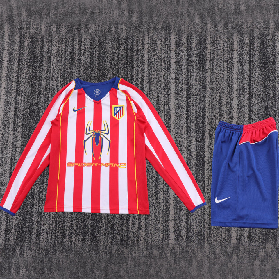 jersey 2004/2005 atletico de madrid local manga larga niño retro