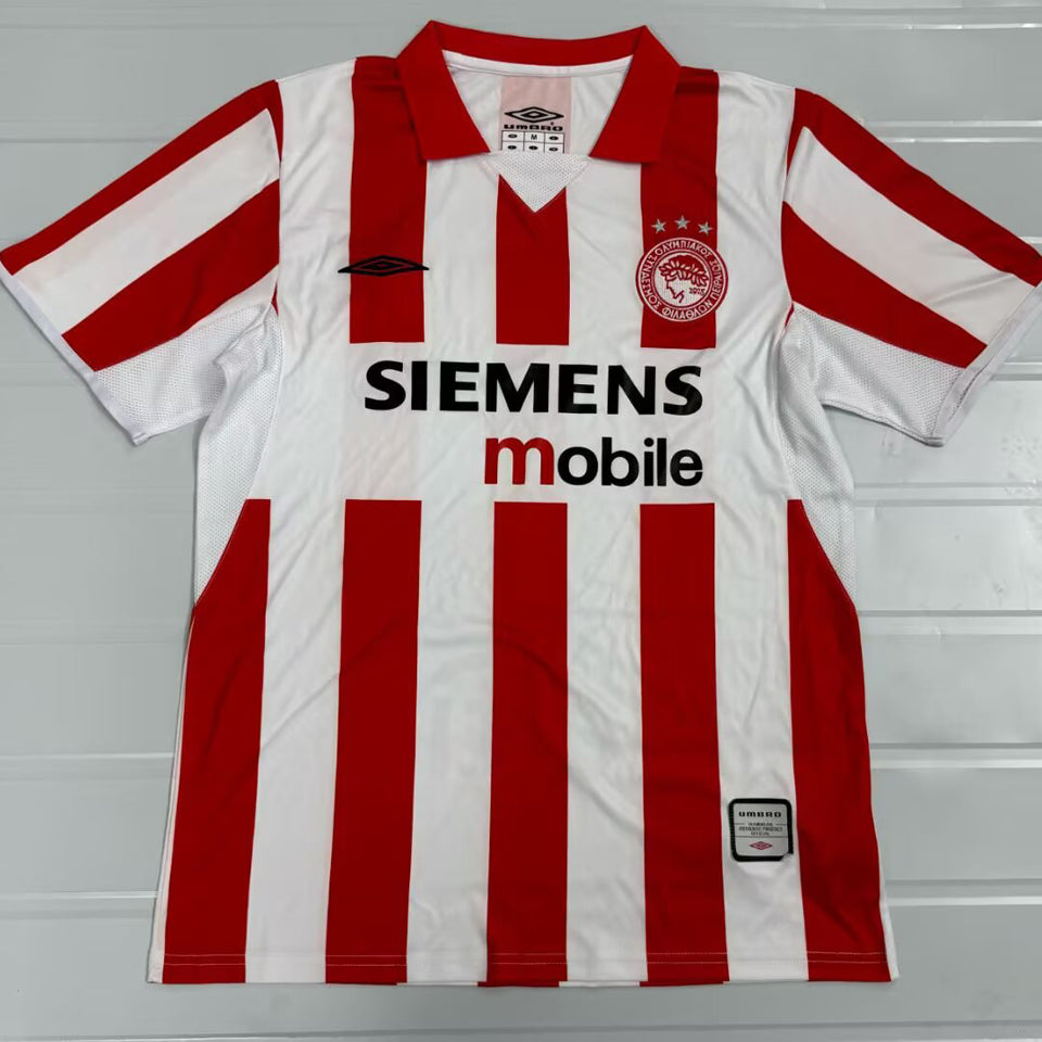 jersey 2004/2005 olympiacos local manga corta versión fan retro