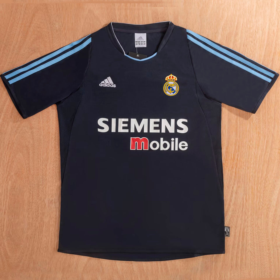 jersey 2003/04 real madrid visitante manga corta versión fan retro