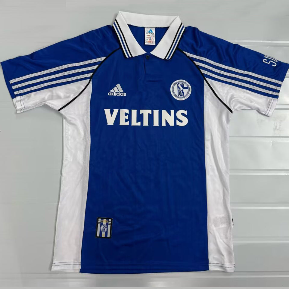 jersey 1998/2000 schalke 04 local manga corta versión fan retro