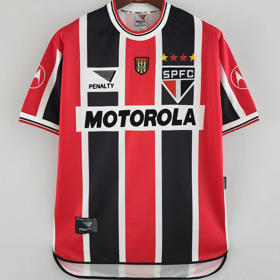 jersey 2000 sao paulo visitante manga corta versión fan retro