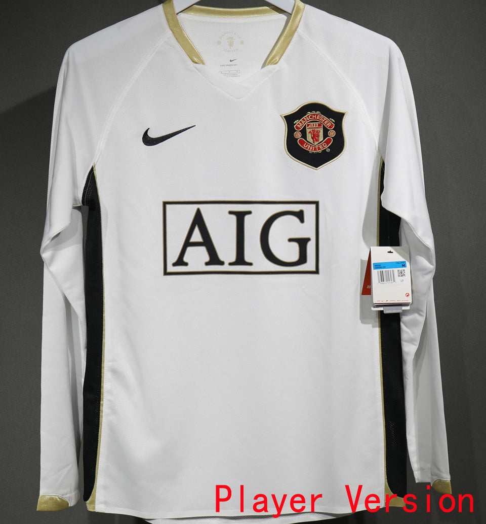 jersey 2006/07 manchester united visitante manga larga versión jugador retro