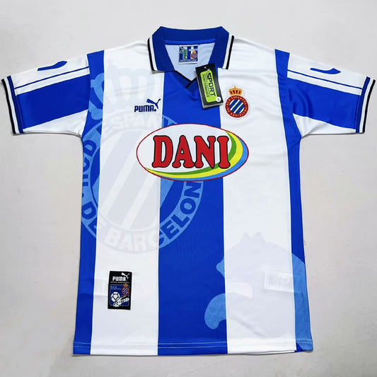 Jersey 1998 Espanyol Local Manga corta Versión Fan Retro