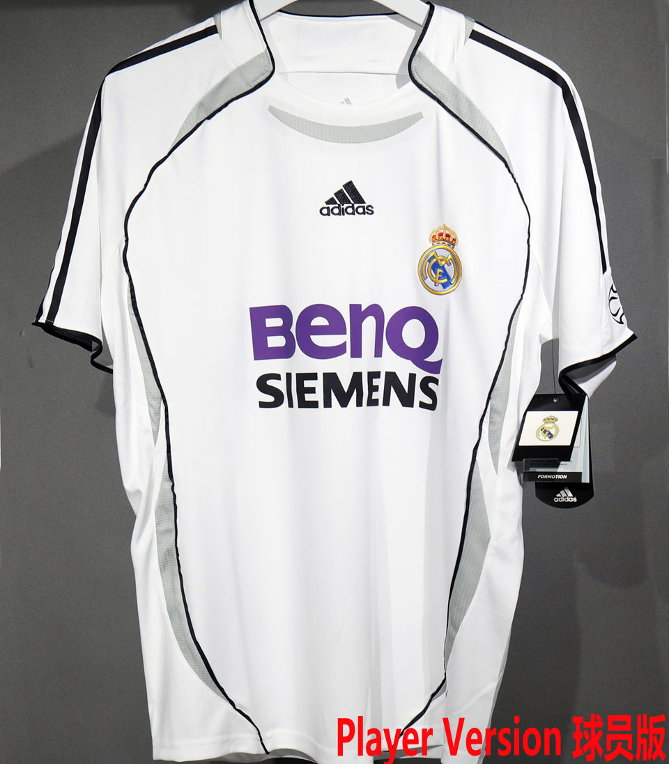 jersey 2006/07 real madrid local manga corta versión jugador retro