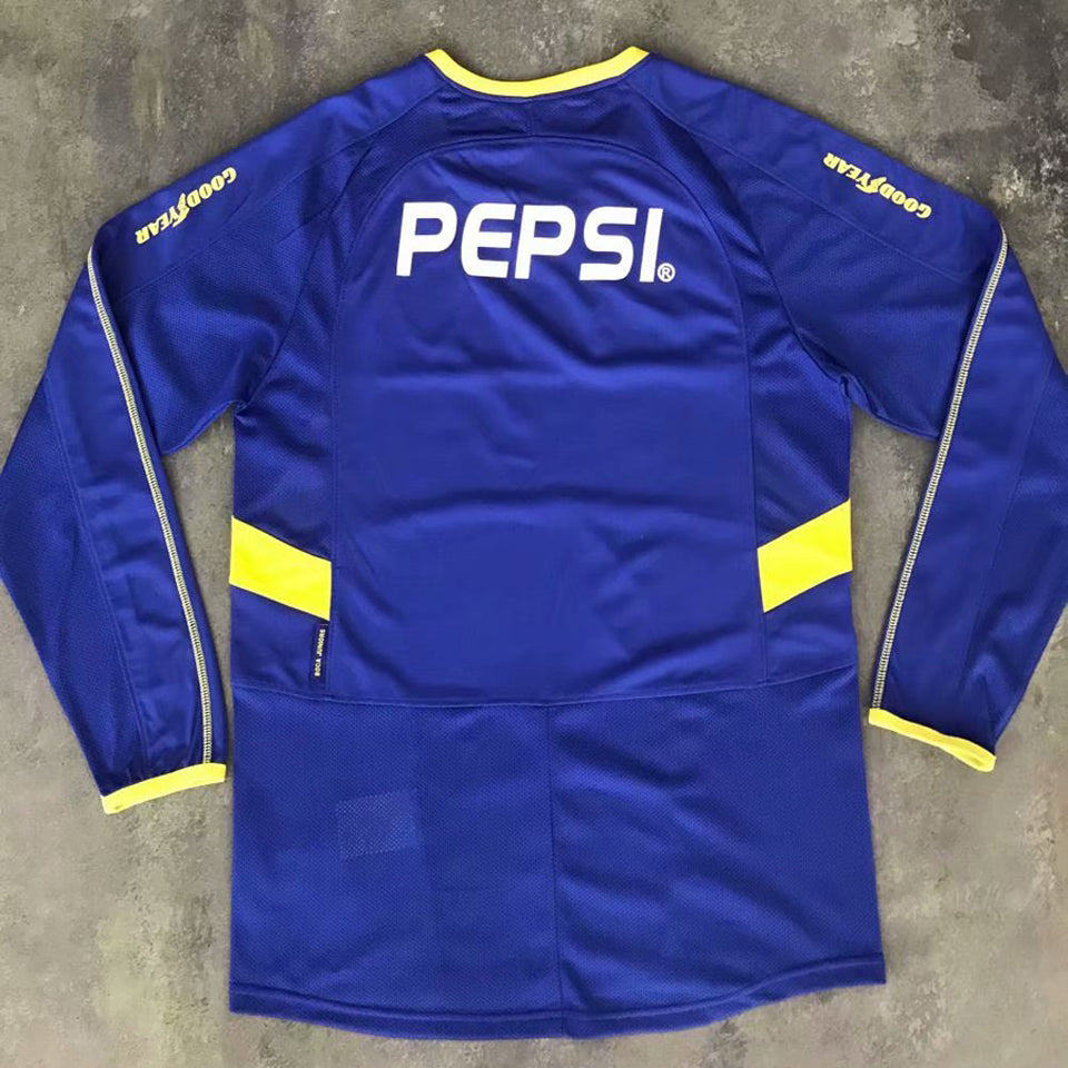 Jersey 2003/2004 Boca Local Manga larga Versión Fan Retro