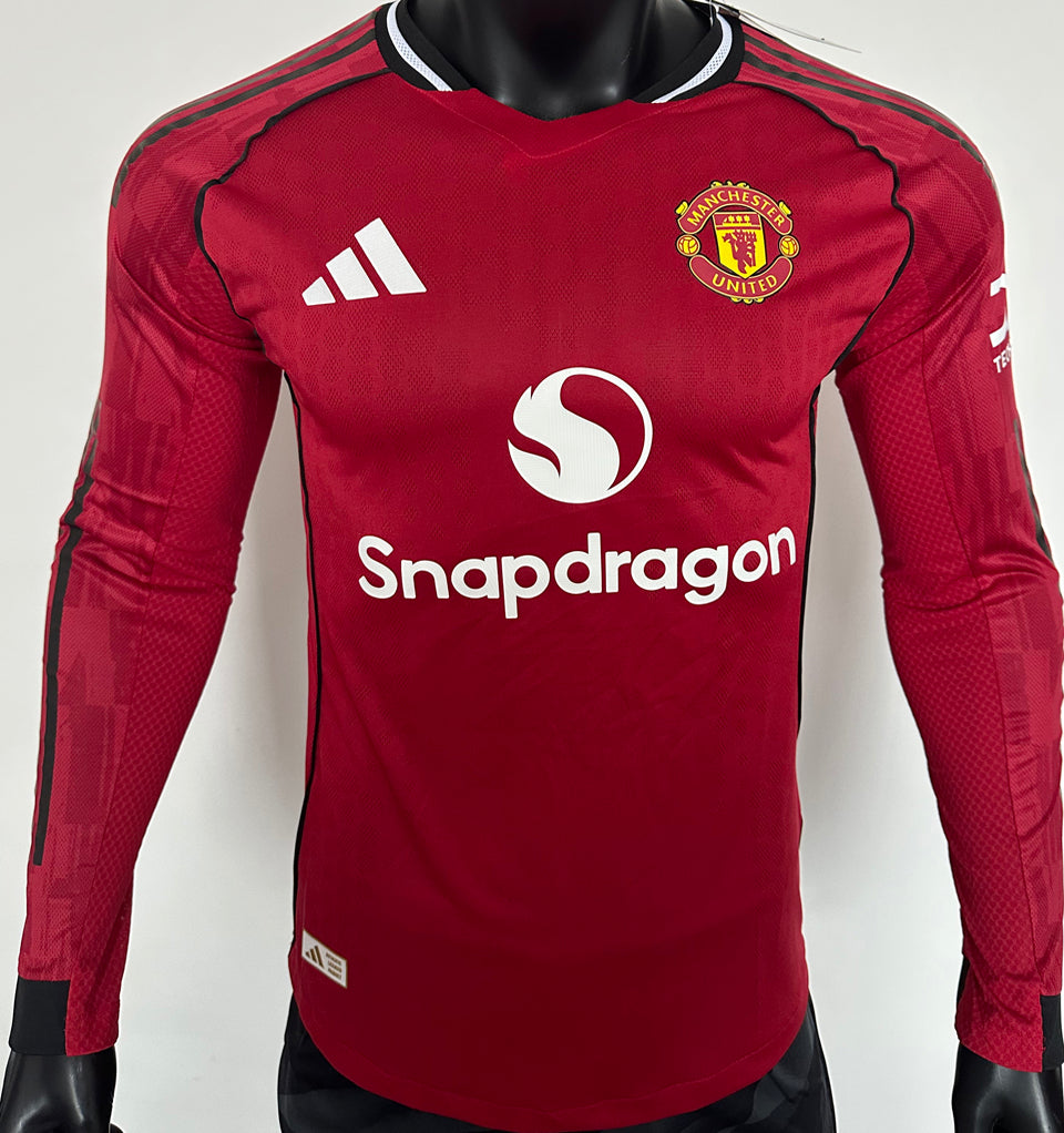 Jersey 2025/26 Manchester United Local Manga larga Versión Jugador