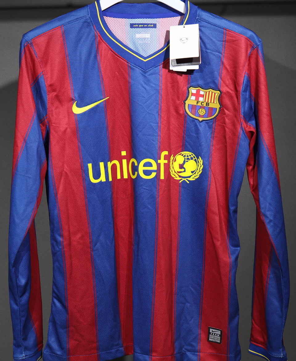 Jersey 2009/10 Barcelona Local Manga larga Versión Jugador Retro