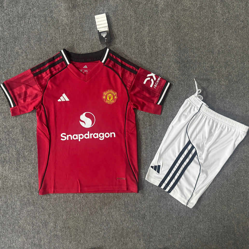 jersey 2025/26 manchester united local manga corta niño