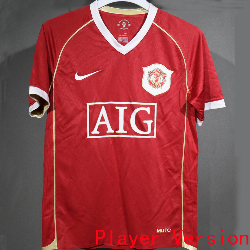 jersey 2006/07 manchester united local manga corta versión jugador retro