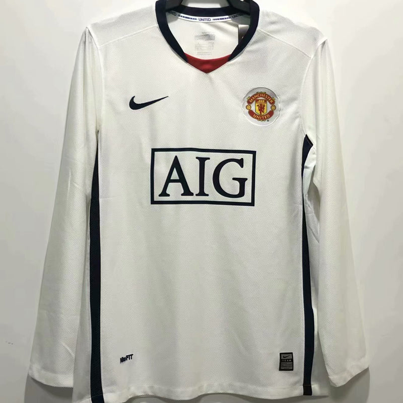 jersey 2008/09 manchester united visitante manga larga versión fan retro