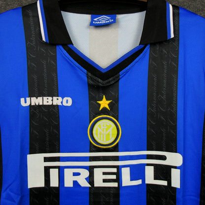 Jersey 1997/98 Inter Milan Local Manga larga Versión Fan Retro